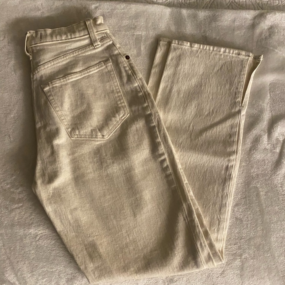 Abercrombie & Fitch Cream Straight Leg Jeans